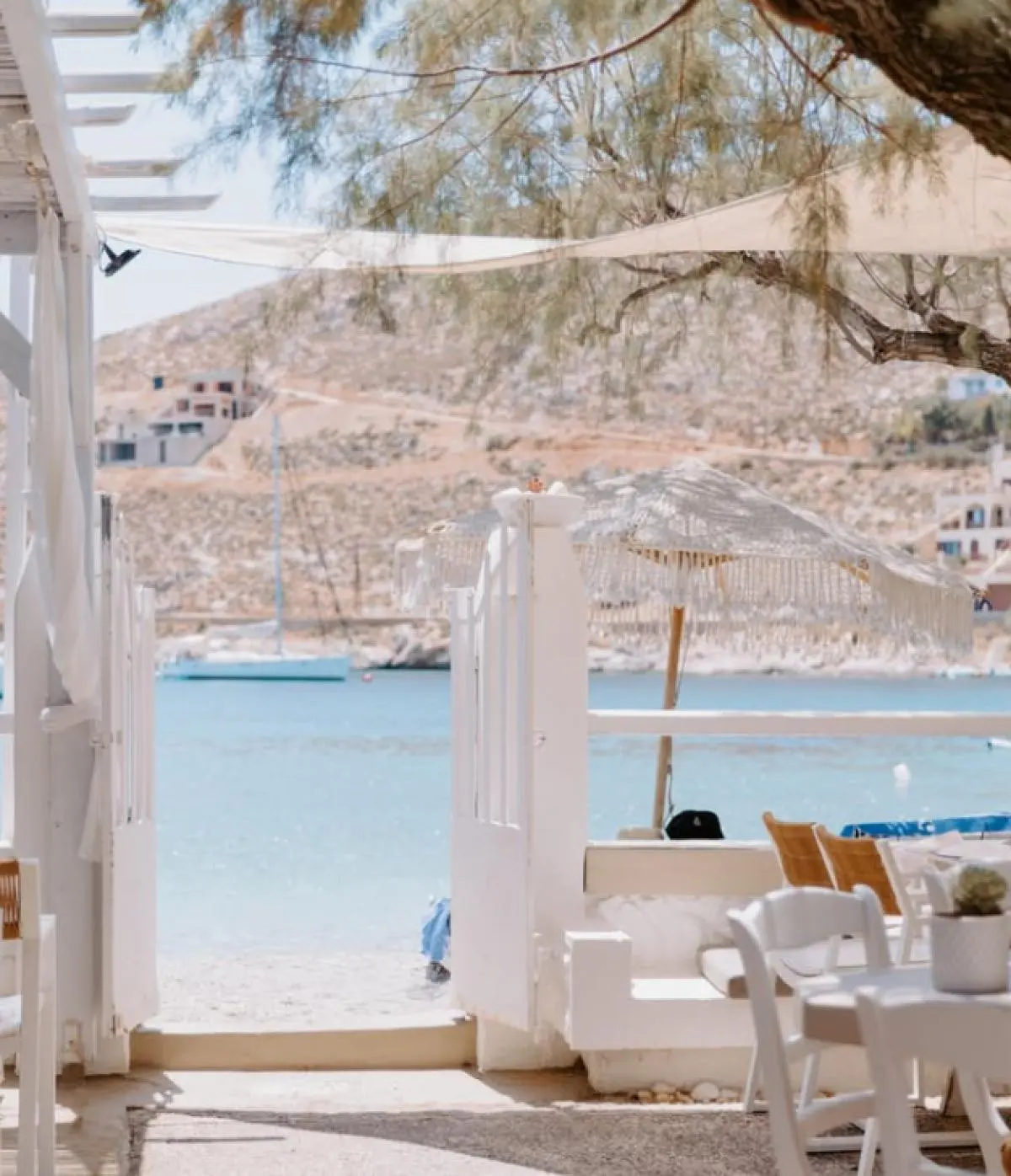 View of Vlychadia bay from the restaurant